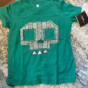 Tea Kids Green Skull Graphic T-Shirt brand new with tags toddler 2-3 xs